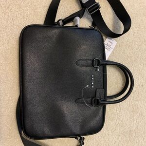 Coach Unisex  Liam Compact Brief Gunmetal and Black Hardware CJ652 NWT $450